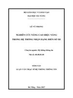 Nghiên cứu nâng cao hiệu năng trong hệ thống nhận dạng biển số xe