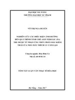 Nghiên cứu các điều kiện ảnh hưởng đến quá trình tinh chế axit ferulic (FA) thu được từ phản ứng thủy phân dầu kiềm thải của nhà máy trích ly cám gạo