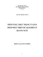 Tiềm năng, thực trạng và giải pháp phát triển du lịch biển ở Quảng Ngãi.