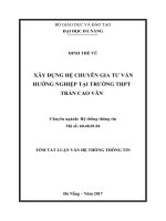 Xây dựng hệ chuyên gia tư vấn hướng nghiệp tại trường THPT Trần Cao Vân