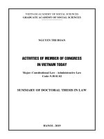 Hoạt động của đại biểu quốc hội ở việt nam hiện nay tt tiếng anh 