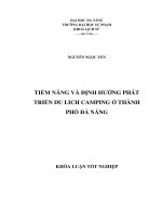 Tiềm năng và định hướng phát triển du lịch camping ở thành phố Đà Nẵng.