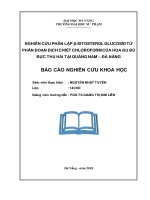 Nghiên cứu phân lập chất β-sitosterol glucosid từ phân đoạn dịch chiết chloroform của hoa đu đủ đực thu hái tại Quảng Nam – Đà Nẵng