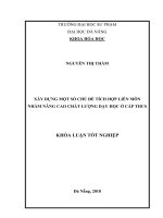 Xây dựng một số chủ đề tích hợp liên môn nhằm nâng cao chất lượng dạy học ở cấp THCS