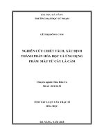 Nghiên cứu chiết tách, xác định thành phần hóa học và ứng dụng phẩm màu cây lá Cẩm
