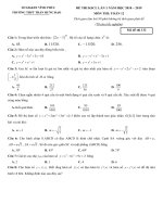 ĐỀ THI KSCL lần 1 năm học 2018  2019 TRƯỜNG THPT TRẦN HƯNG đạo