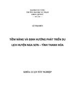 Tiềm năng và định hướng phát triển du lịch huyện Nga Sơn – tỉnh Thanh Hóa.