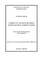 Nghiên cứu xây dựng hệ thống sinh đề thi trắc nghiệm tự động