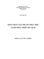 Khai thác giá trị ẩm thực Hội An để phát triển du lịch.