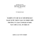 Nghiên cứu đề xuất mô hình đất ngập nước nhân tạo cải thiện môi trường và tạo cảnh quan khu vực Chùa Cầu, TP. Hội An.
