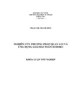 Nghiên cứu phương pháp quay lui và ứng dụng giải bài toán SuDoku.