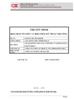 THUYẾT MINH BIỆN PHÁP tổ CHỨC và BIỆN PHÁP kỹ THUẬT THI CÔNG công trình nhà ở khu dân cư