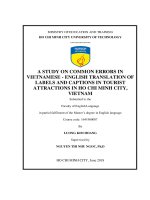 A study on common errors in Vietnamese  English translation of labels and photo captions in tourist attractions in Ho Chi Minh City, Vietnam
