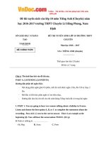 de thi tuyen sinh vao lop 10 mon tieng anh chuyen truong thpt chuyen le hong phong nam dinh