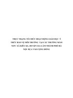 THỰC TRẠNG tổ CHỨC HOẠT ĐỘNG GIÁO dục  ý THỨC bảo vệ môi TRƯỜNG  tại các TRƯỜNG mầm NON  xã KIÊU kỵ, HUYỆN GIA lâm THÀNH PHỐ hà nội  dựa vào CỘNG ĐỒNG 