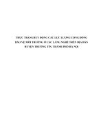 THỰC TRẠNG HUY ĐỘNG các lực LƯỢNG CỘNG ĐỒNG bảo vệ môi TRƯỜNG ở các LÀNG NGHỀ TRÊN địa bàn HUYỆN THƯỜNG tín, THÀNH PHỐ hà nội 