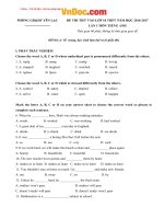 de thi thu vao lop 10 mon tieng anh nam hoc 2016 2017 phong gd dt yen lac vinh phuc lan 1 