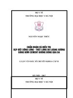 Chẩn đoán và điều trị xẹp đốt sống lưng   thắt lưng do loãng xương bằng bơm cement không bóng qua da