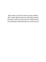 THỰC TRẠNG xây DỰNG cơ sở vật CHẤT TRƯỜNG học và HUY ĐỘNG NGUỒN lực CỘNG ĐỒNG TRONG xây DỰNG cơ sở vật CHẤT CHO các TRƯỜNG THCS VÙNG KHÓ KHĂN THUỘC HUYỆN SA PA, TỈNH lào CAI 