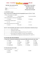 de thi thu vao lop 10 mon tieng anh truong thcs dong hung thai binh nam hoc 2016 2017 