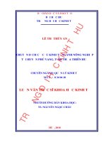 Tình hình chuyển dịch cơ cấu kinh tế ngành nông nghiệp huyện Phú Vang tỉnh Thừa Thiên Huế