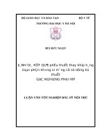 Đánh giá kết quả phẫu thuật thay khớp háng toàn phân không xi măng có sử dụng kỹ thuật góc nghiêng phối hợp tại bệnh viện bạch mai