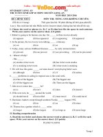 de thi tuyen sinh vao lop 10 thpt chuyen mon tieng anh de chung nam hoc 2015 2016 tinh long an 