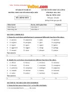 de thi tuyen sinh vao lop 10 mon tieng anh nam hoc 2011 2012 truong thpt chuyen phan boi chau nghe an 