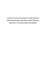 CƠ sở lý LUẬN về GIÁO dục ý THỨC bảo vệ môi TRƯỜNG BIỂN CHO học SINH ở TRƯỜNG THCS dựa vào CỘNG ĐỒNG hải PHÒNG 