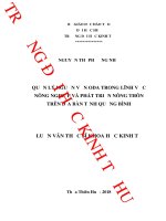 Quản lý nguồn vốn ODA trong lĩnh vực Nông nghiệp và phát triển nông thôn trên địa bàn tỉnh Quảng Bình