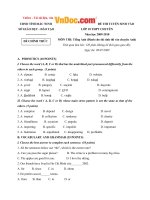 de thi tuyen sinh vao lop 10 mon tieng anh chuyen nam hoc 2009 2010 so gd dt bac ninh 