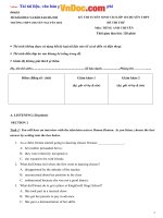 de thi thu vao lop 10 mon tieng anh chuyen