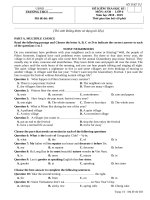 Đề kiểm tra cuối HKI anh 6 (hệ 10 năm)