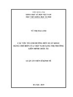 Các yếu tố ảnh hưởng đến xuất khẩu hàng chế biến của Việt Nam sang thị trường Liên minh Châu Âu (LA Tiến sỹ kinh tế 2019)