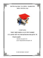 CẨM NANG THỰC HIỆN KHÓA LUẬN TỐT NGHIỆP CỦA SINH VIÊN NGÀNH KINH DOANH QUỐC TẾ