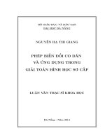 PHÉP BIẾN ĐỔI CO DÃN VÀ ỨNG DỤNG TRONG GIẢI TOÁN HÌNH HỌC SƠ CẤP