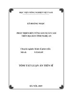 Phát triển bền vững sản xuất cam trên địa bàn tỉnh nghệ an tt 