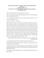 de thi tuyen sinh vao lop 10 thpt mon ngu van so gd dt ben tre