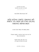 BẤT ĐẲNG THỨC TRONG SỐ PHỨC VÀ MỘT SỐ ỨNG DỤNG TRONG HÌNH HỌC