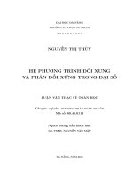 HỆ PHƯƠNG TRÌNH ĐỐI XỨNG VÀ PHẢN ĐỐI XỨNG TRONG ĐẠI SỐ