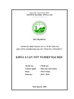 Đánh giá hiện trạng xử lý nước thải tại khu công nghiệp khai quang vĩnh yên   vĩnh phúc 