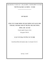 Công tác xã hội nhóm với việc phòng ngừa quấy rối tình dục cho nữ sinh trường THCS Bắc Hồng  Đông Anh  Hà Nội (Luận văn thạc sĩ)