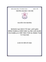 LATS Y HỌC - Nghiên cứu dịch tễ học lâm sàng bệnh rubella bẩm sinh và mối liên quan của rubella ở mẹ theo thời kỳ mang thai tới thai nhi (FULL TEXT)