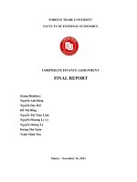 CORPORATE FINANCE ASSIGNMENT  FINAL REPORT