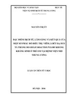 Đặc điểm dịch tễ, lâm sàng và kết quả của một số phác đồ điều trị viêm, loét dạ dày tá tràng do helicobacter pylori kháng kháng sinh ở trẻ em tại Bệnh viện Nhi Trung Ương (Luận án tiến sĩ)