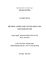 HỆ THỨC LƯỢNG GIÁC VÀ ỨNG DỤNG VÀO GIẢI TOÁN SƠ CẤP