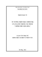 Tư tưởng triết học chính trị của platon trong tác phẩm chính thể cộng hòa 