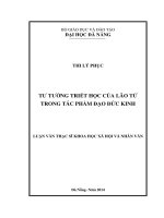 Tư tưởng triết học của lão tử trong tác phẩm đạo đức kinh  