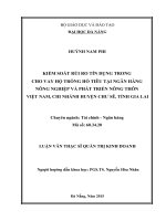 Kiểm soát rủi ro tín dụng trong cho vay hộ trồng hồ tiêu tại ngân hàng nông nghiệp  PTNT việt nam, chi nhánh huyện chư sê, tỉnh gia lai 