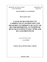 Nguyên nhân tử vong do một số bệnh tim mạch và biện pháp cải thiện chất lượng thống kê tử vong tại trạm y tế xã ở tỉnh bắc ninh và hà nam tt tiếng anh 